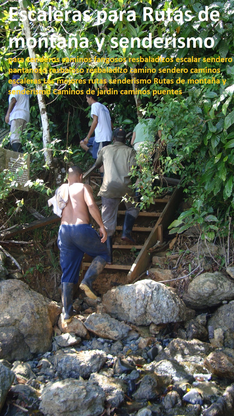 Escaleras para senderos caminos fangosos resbaladizos escalar sendero pantanoso resbaloso resbaladizo camino sendero caminos escaleras Las mejores rutas senderismo Rutas de montaña y senderismo Caminos de jardin 0 V 0 0 0 